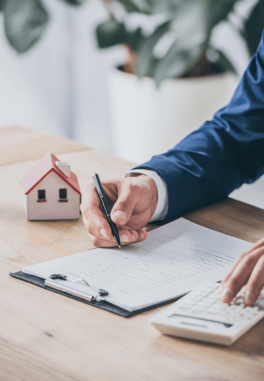 Man signing paper contract agreement for HVAC maintenance services Man signing paper contract agreement for HVAC maintenance services